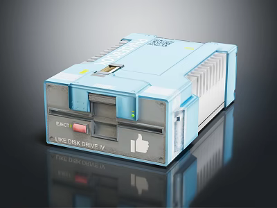 ONE DROP DRIVE IV Blue Industrial Control Unit With Buttons Indicator Lights And Heat Sink 3d model