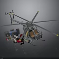 Space Exploration Helicopter Model With Astronaut Figures And Equipment Storage Boxes 3d model