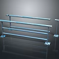 Stainless Steel Railing Components With Horizontal Bars And Base Plates
