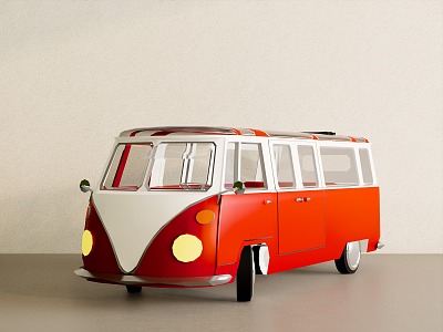 Retro Car Bus Volkswagen model