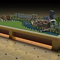 Commercial Equipment For City Model Display Featuring Detailed Buildings Green Areas And Roads