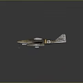 Vintage Brown Fighter Jet With White Cockpit Canopy Black Cross Insignia Parked On Reflective Surface