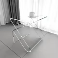 Modern Geometric Glass Coffee Table with White Cup and Saucer on Top Surface