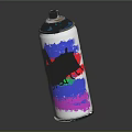 Vibrant Spray Paint Can With Colorful Graffiti Design And Blue Nozzle For Decorative Use