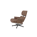 Modern Single Sofa with Wooden Frame Leather Upholstery and Swivel Base
