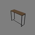 Simple Modern Dining Table With Light Wooden Top And Black Metal Frame