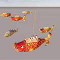New Chinese Landscape Lamp Carp Lamp 3d model