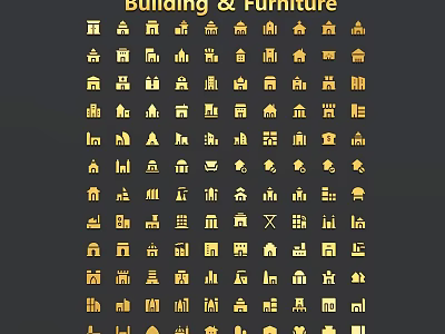 Building and Furniture Themed Pendants with Diverse Icon Designs for Decoration 3d model
