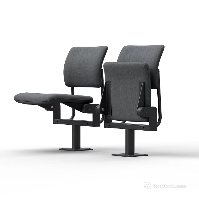Ergonomic Grey Fabric Office Chair With Modern Design And Sturdy Metal Base Support 3d model 
