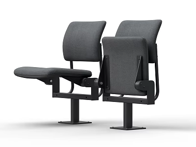 Ergonomic Grey Fabric Office Chair With Modern Design And Sturdy Metal Base Support 3d model