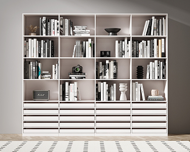 Modern bookcase 3d model