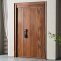 Wooden Security Door With Electronic Lock And Modern Interior Design 3d model