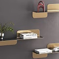 Iron Storage Rack Background Wall Display Rack Italian Bookshelf One-word Partition 3d model