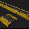 Yellow And Gray Tactile Paving Public Facility With Raised Dots For Urban Sidewalk Safety Design