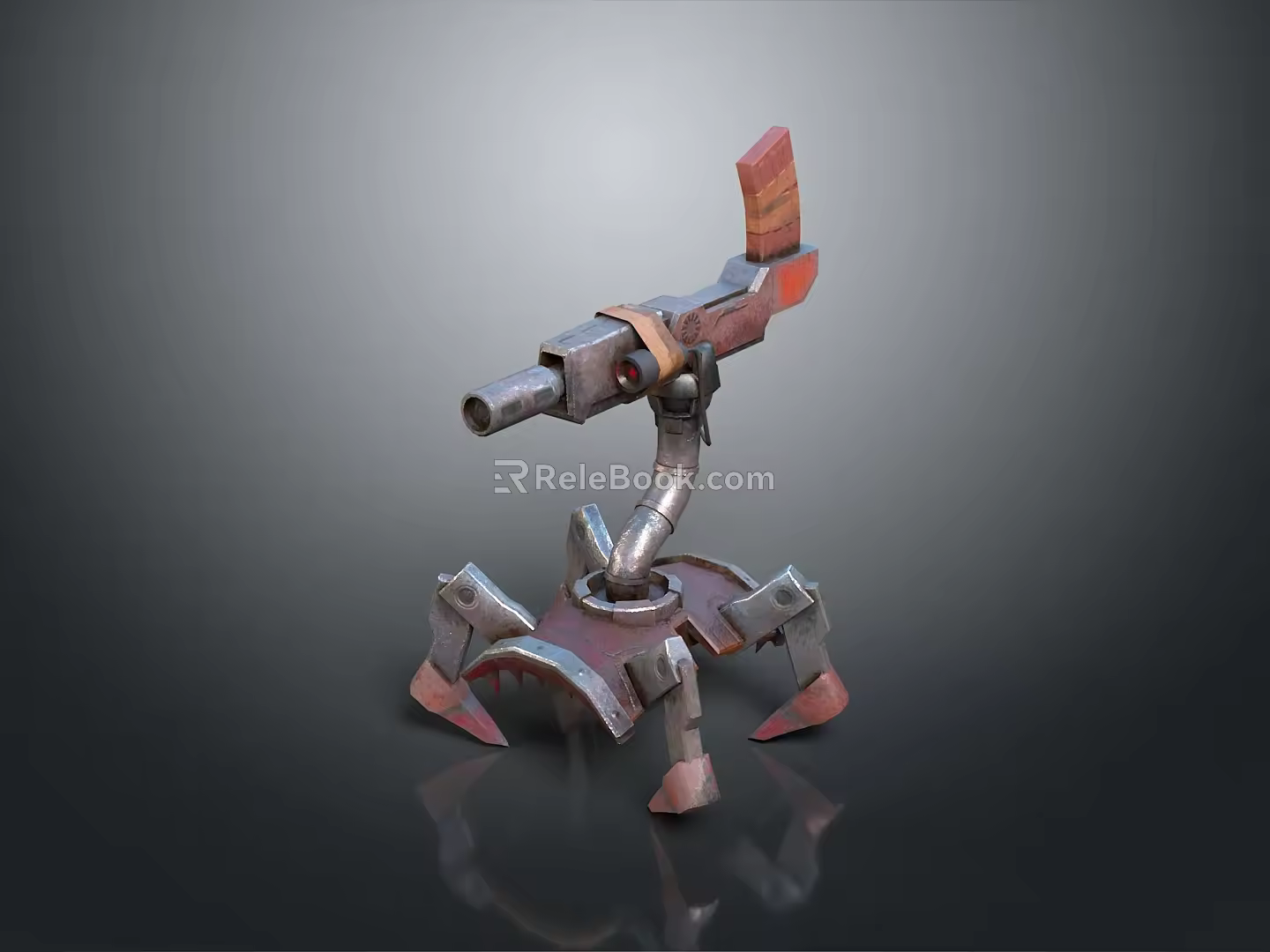Turret Turntable Railgun Sci-fi Tower Defense Game Tower Defense Sci-fi Turret Game Turret Game Battery 3d model