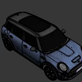 Blue Mini Five Door Car With Black Alloy Wheels And Sporty Exterior Design