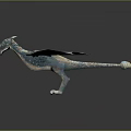 Fantasy Character Dragon Mythical Creature with Blue White Patterned Wings in Flying Stance