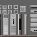 Assorted Air Conditioners and Fans with Wall Mounted Floor Standing and Built In Designs