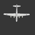 Vintage Silver Airplane Featuring Four Propellers Detailed Fuselage And Landing Gear