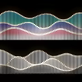 Wavy Striped Background Wall With Colorful And Monochrome LED Light Design