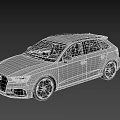 Audi Avant Car in Silver Gray with Sporty Design and Black Wheels