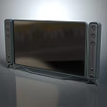 Modern Television with Side Speakers and Sleek Metal Stand Design