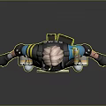 Game Movie Character With Short Hair Blue Outfit Black Vest Tactical Armor Gear