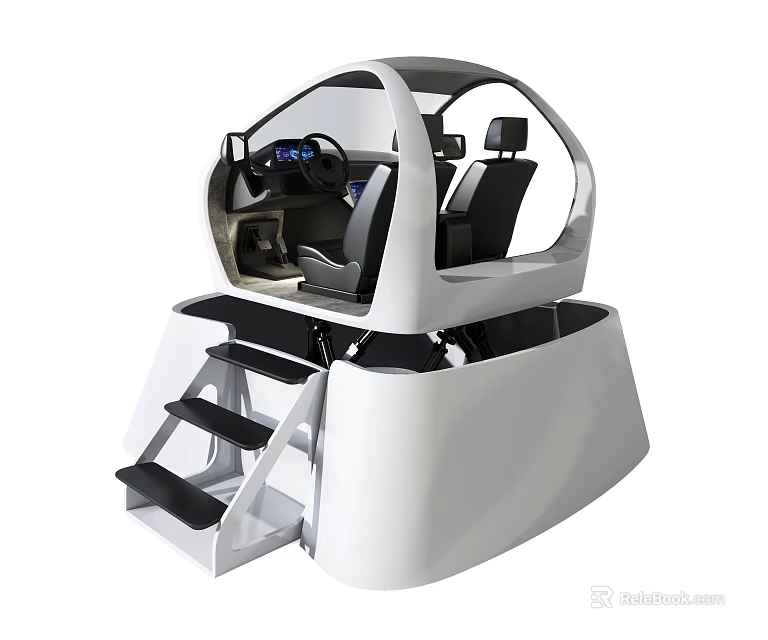 Futuristic Autonomous Concept Vehicle With Transparent Cabin And Modern Interior Seats 3d model 
