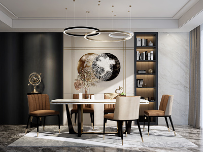 Light Luxury Dining Table and Chair Combination model