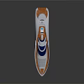 Modern Luxury Yacht With Sleek Design White Blue Color Orange Accents And Transparent Sections