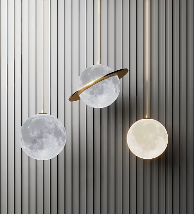 Modern chandelier moon chandelier 3d model