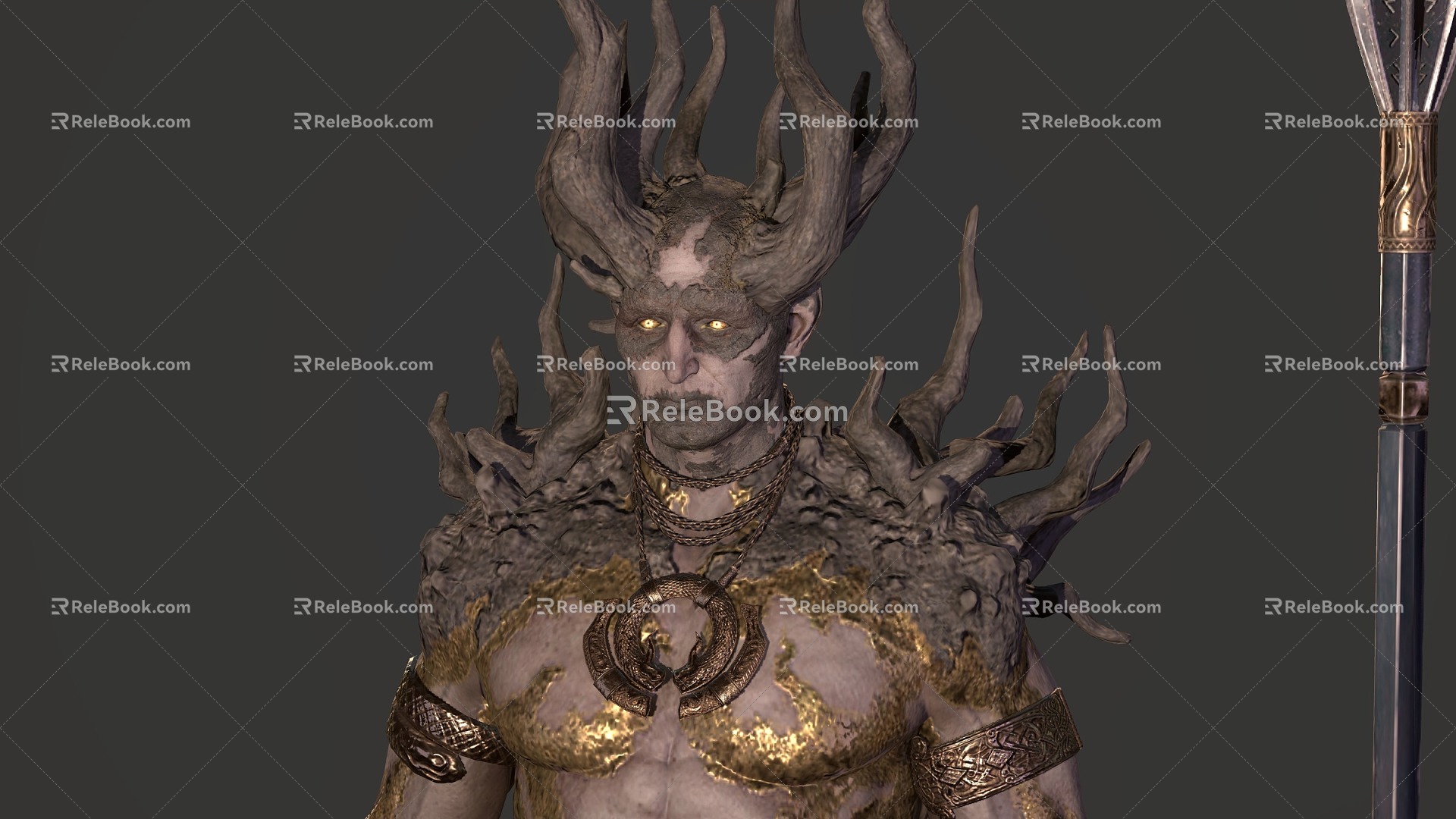 Demon Knight Demon Warrior Game Orange Anime Characters 3d model