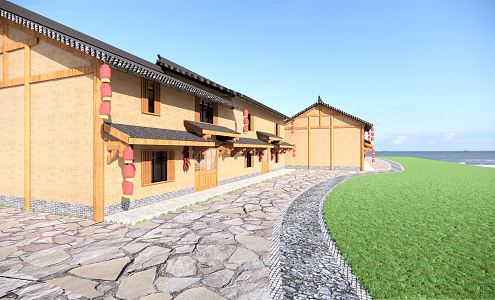 New Chinese House, Tea Culture Center, Homestay, Folk Culture Center, Street, Rural Revitalization 3d model