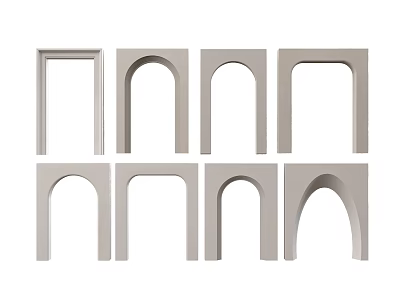 Various Modern Interior Door Frames In Different Arch And Rectangle Shapes 3d model
