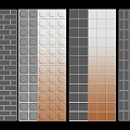 Modern Partition Panel Design With Grid Circular And Striped Patterns In Silver Orange Gray Tones 3d model