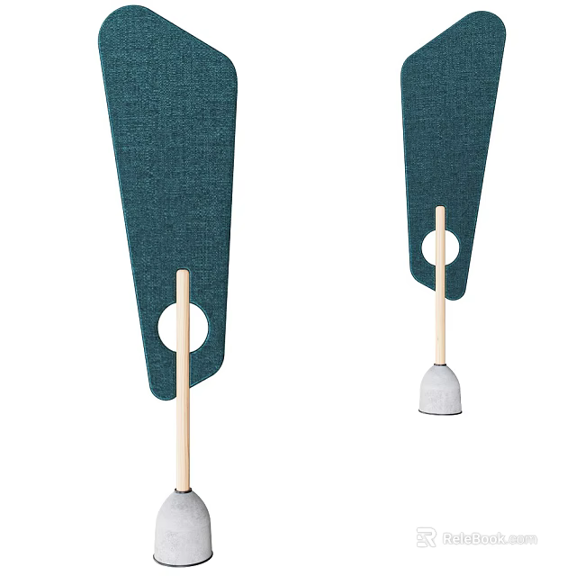 Modern Green Fabric Wall Lamp With Wooden Stand And Circular Accent Design 3d model 
