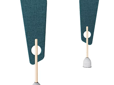 Modern Green Fabric Wall Lamp With Wooden Stand And Circular Accent Design 3d model