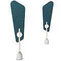 Modern Green Fabric Wall Lamp With Wooden Stand And Circular Accent Design