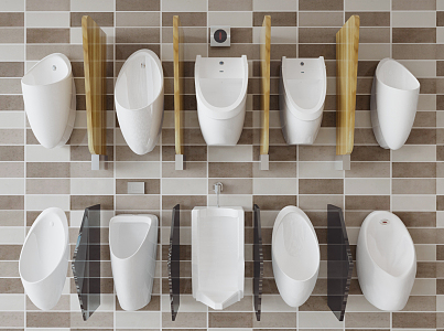 Modern urinal combination 3d model