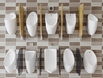 Modern urinal combination 3d model