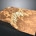 Detailed Brown Mountain Terrain Scenery With Rolling Slopes And Arid Landscape