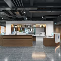 Public Office Space With Central Waterfall Feature Green Plants Bookshelves Workstations And Modern Spacious Interior