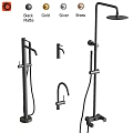 Matte Black Faucet Collection Featuring Shower System And Bathroom Faucet Designs