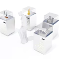 Modern Display Shelves with Logo White Mannequin and Yellow White Animal Models