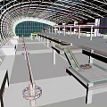 Modern Airport Hall Airport Check-in Building Airport Check-in Building 3d model