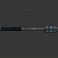 Ornate Metallic Staff Featuring Blue Gemstones And Leather Wrapped Handle