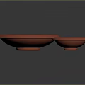 Household Items Two Different Sizes Red Round Plates With Smooth Surface