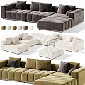 Modern Sectional Sofa With Multiple Color Options And Comfortable Cushions Design 3d model