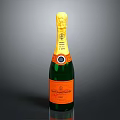 Moët Chandon Champagne Bottle With Green Glass Orange Label And Gold Foil