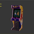 Classic Arcade Machine With Vibrant Colorful Design Retro Game Screen Coin Slot And Control Buttons